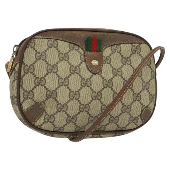 GUCCI GG Supreme Web Sherry Line Shoulder Bag Pvc Beige 156 02 066 - Picture 1 of 16
